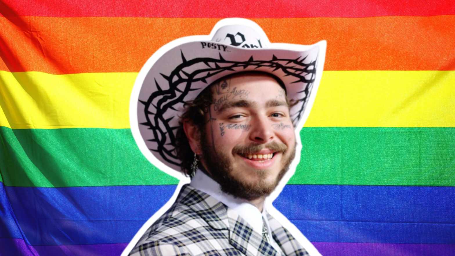 is post malone gay with rainbow lgbtq flag