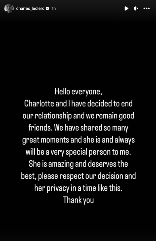 charles posted on instagram that he and charlotte were ending their relationship but they would still be friends