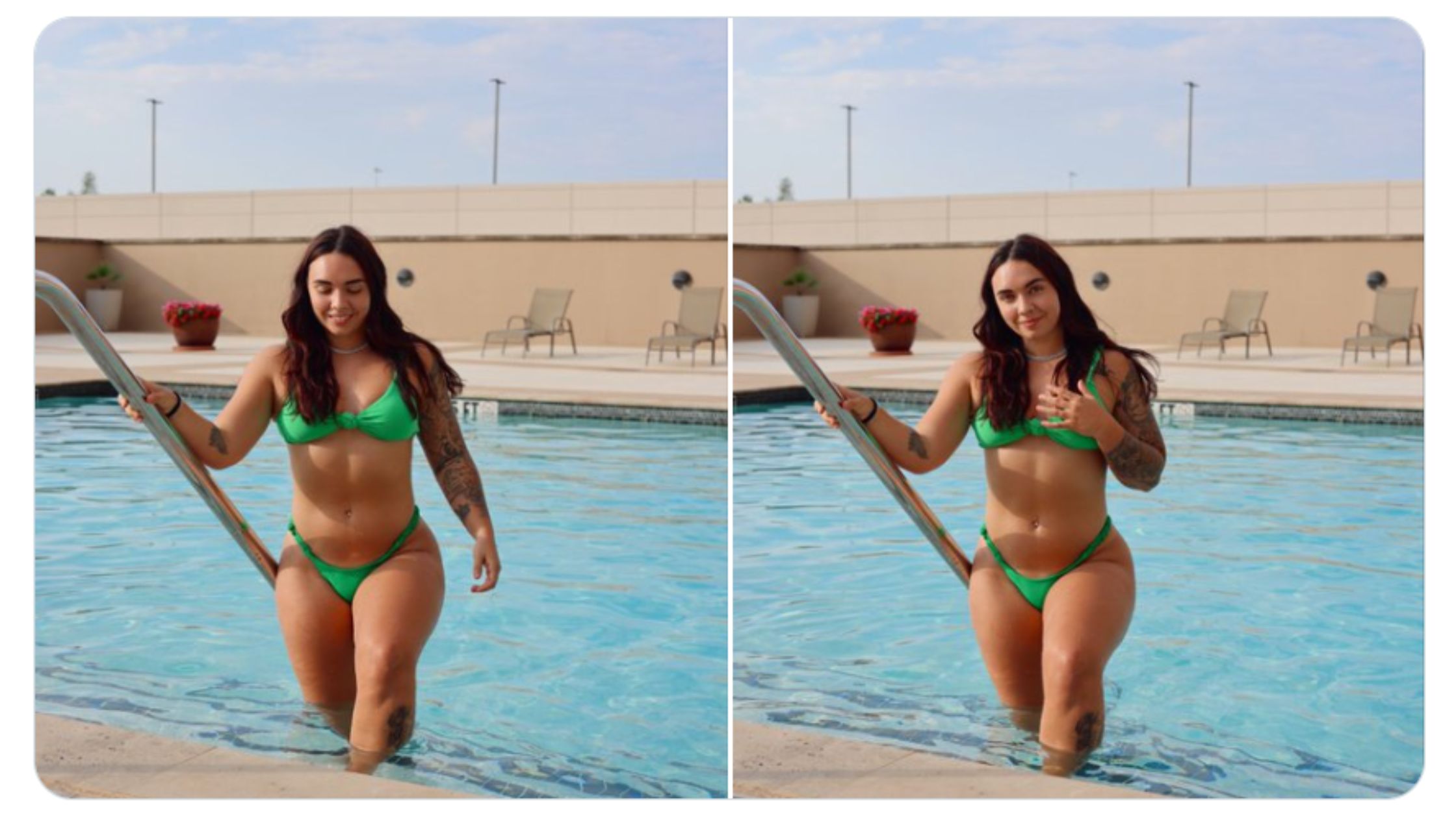 sexy abby berner in bikini in swimming pool
